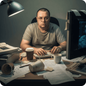 Мужчина за столом